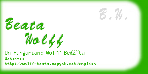 beata wolff business card